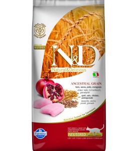 Farmina N&D Gatos Bajo en Cereales Esterilizados Pollo y Granada